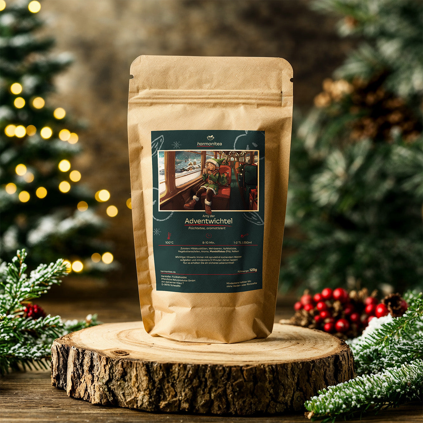 Weihnachtlicher Früchtetee Amy der Adventwichtel mit Mandeln und Nelken