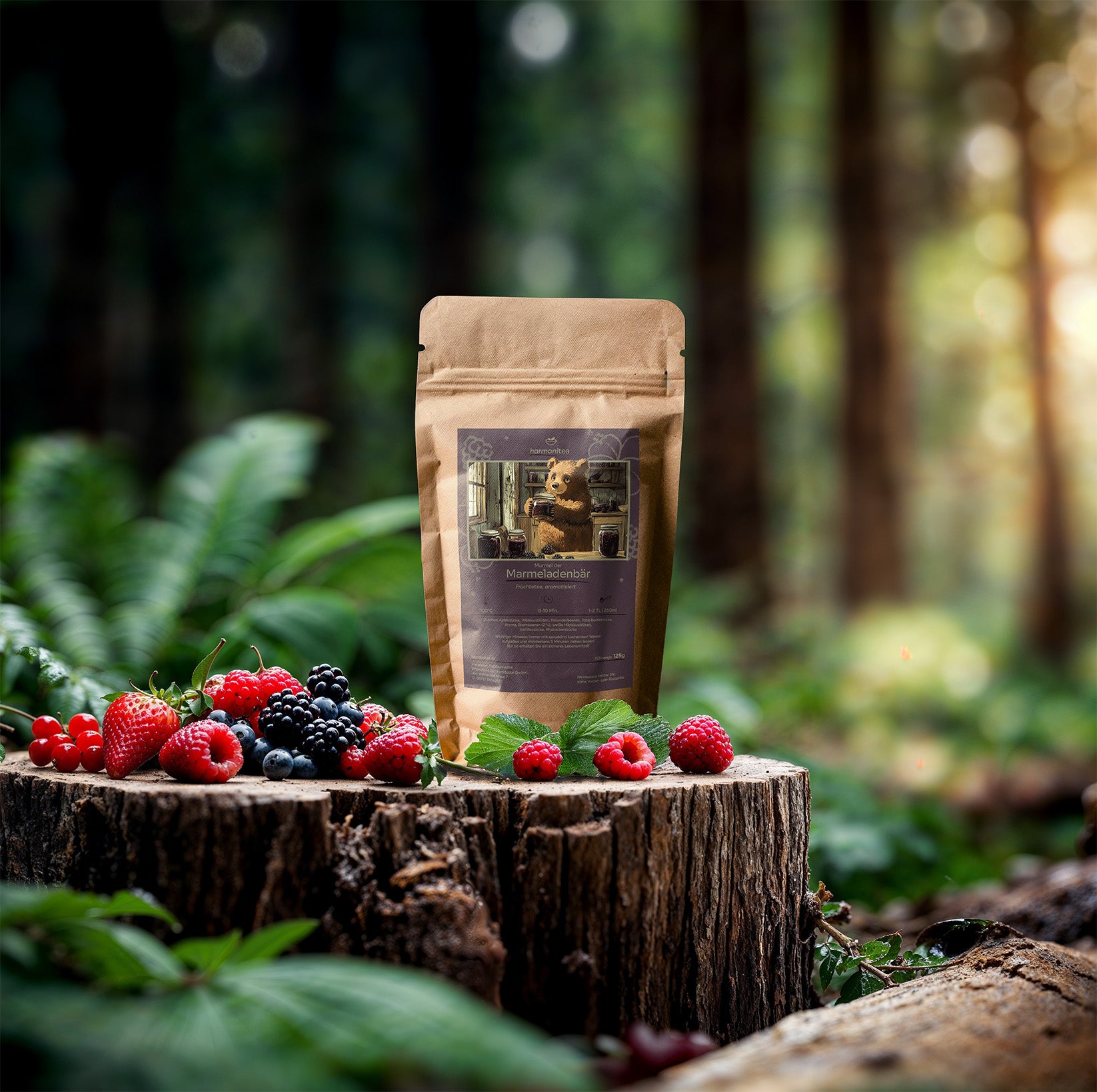 Produktbild von Murmel dem Marmeladenbär. Einem Früchtetee von Harmonitea