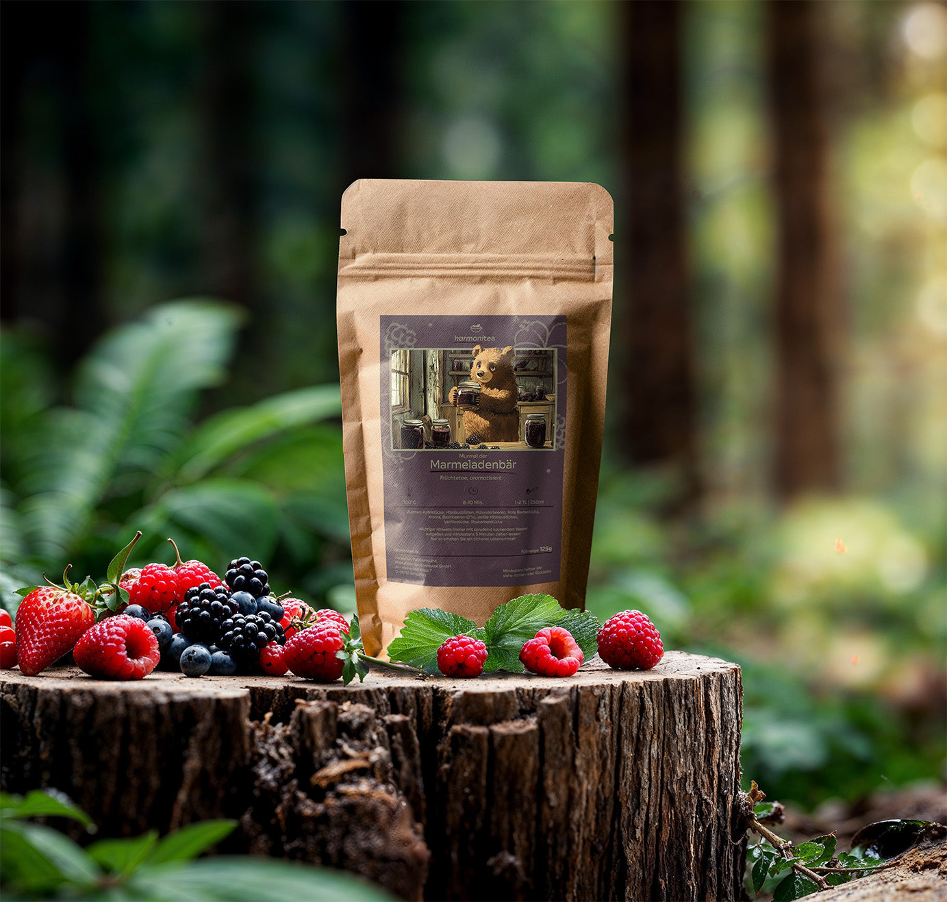 Produktbild von Murmel dem Marmeladenbär. Einem Früchtetee von Harmonitea