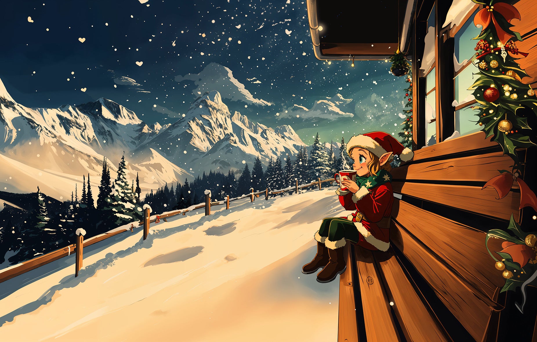 Eine Karikatur von Amy dem Adventwichtel