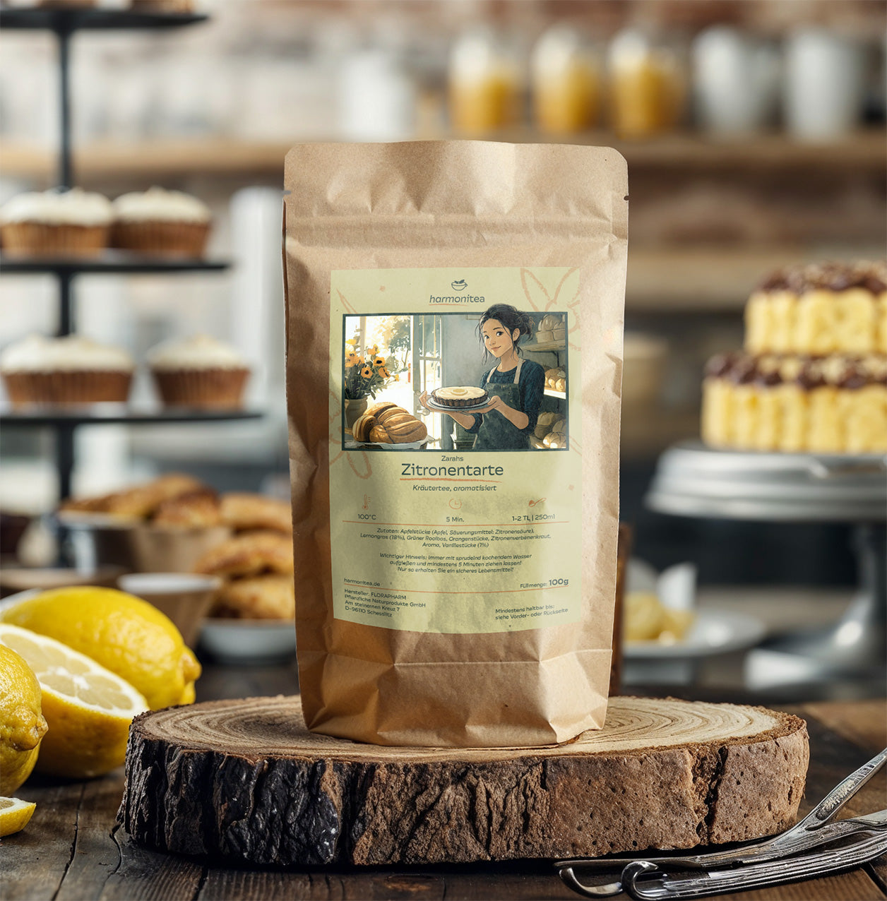Produktbild von dem losen Tee Zarahs Zitronentarte. Kräutertee mit Lemongras