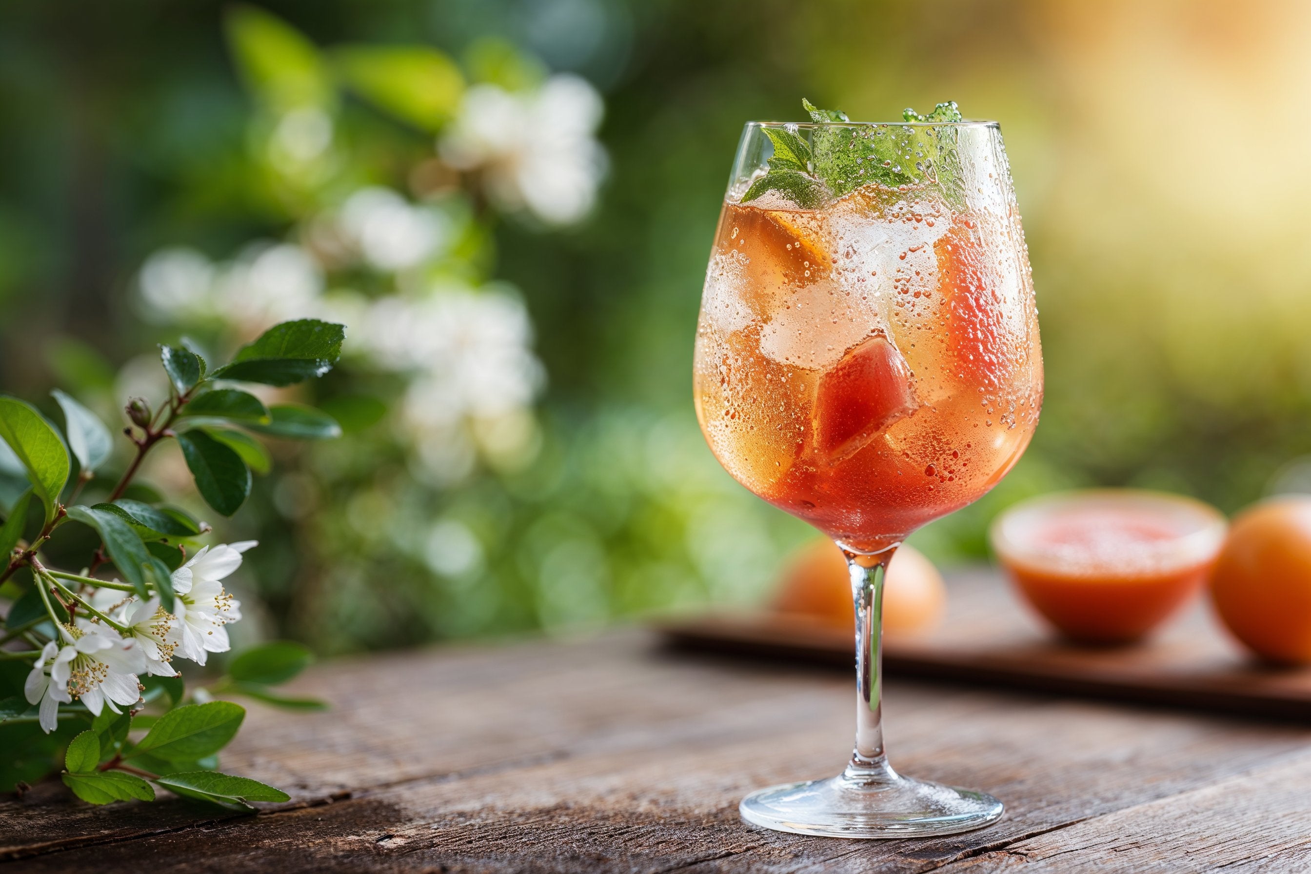 Ein Glas voll Floragold Cold Brew Mocktail Sommer Spritz