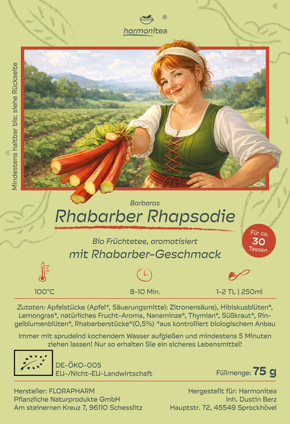 Barbaras Rhabarber Rhapsodie - Bio-Früchtee mit Rhabarber