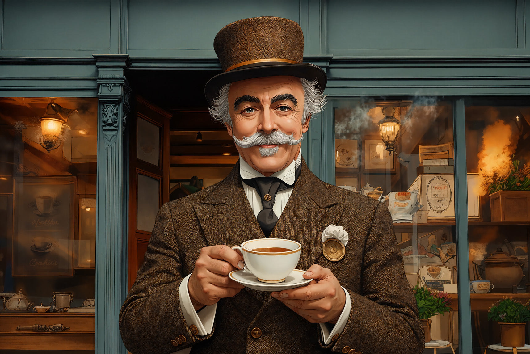 Eine Karikatur von dem Bio Earl Grey Lord Elwood von Earlshire